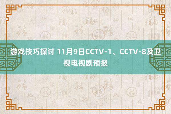 游戏技巧探讨 11月9日CCTV-1、CCTV-8及卫视电视剧预报