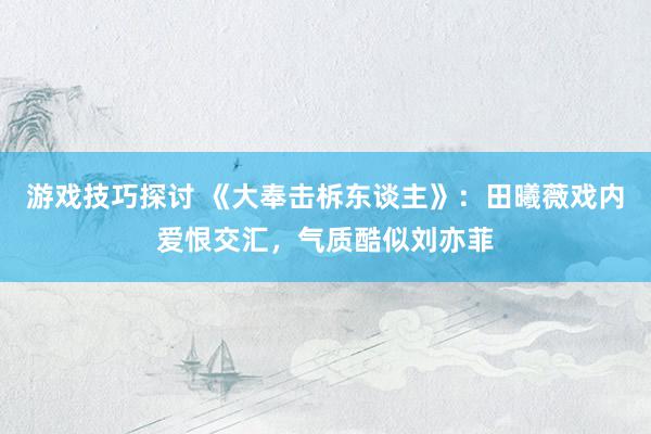 游戏技巧探讨 《大奉击柝东谈主》：田曦薇戏内爱恨交汇，气质酷似刘亦菲