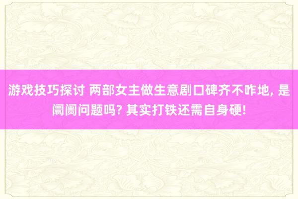 游戏技巧探讨 两部女主做生意剧口碑齐不咋地, 是阛阓问题吗? 其实打铁还需自身硬!