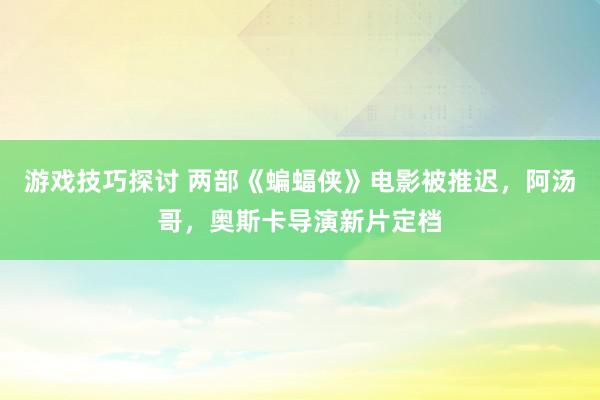 游戏技巧探讨 两部《蝙蝠侠》电影被推迟，阿汤哥，奥斯卡导演新片定档